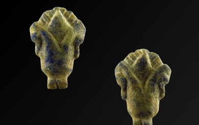 Ancient Egyptian Lapis Lazuli double-sided Lotus Flower amulet - 1.7 cm (No Reserve Price)
