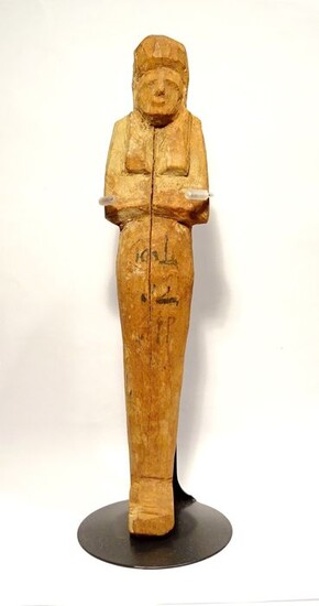 Ancient Egyptian Wood Grand Oushebti / Shabti New kingdom period - 23.3×5.7×3.6 cm