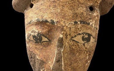Ancient Egyptian Wood Mummy mask - 24 cm