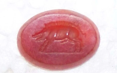 Ancient Roman Stone gem with Wild Boar - (0.3×1.2×1.7 cm)