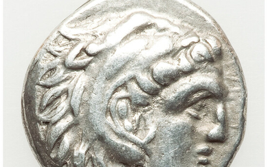 Ancients: , MACEDONIAN KINGDOM. Alexander III the Great (336-323 BC). AR drachm (16mm, 4.21 gm, 8h). VF....