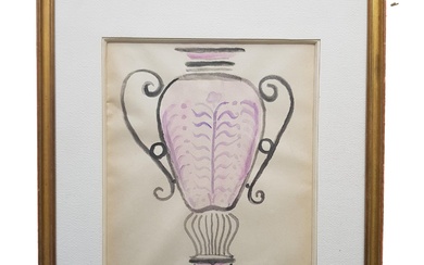 André DERAIN (1880-1954) Vase Aquarelle sur papier. Cachet d'atelier en bas à droite 25x20 cm...
