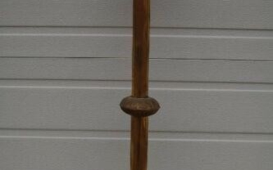 Antique 36" tall Paschal Candlestick, all brass + + +