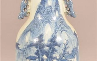 Antique Chinese Blue and White Glazed Floor Vase.