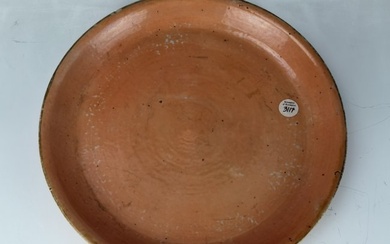Antique Chinese Orange Glazed Porcelain Charger