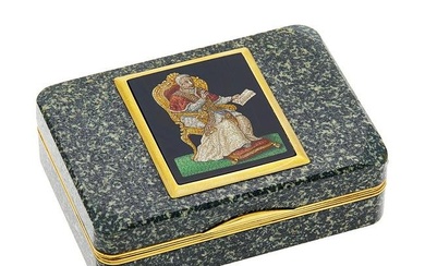 Antique Gold, Hardstone and Micromosaic Snuff Box
