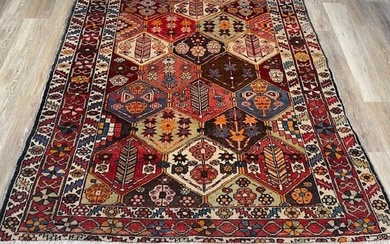 Antique Persian bakhtiari rug-5195