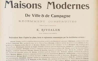 [Architecture]. Rivoalen, E. (ed.). Petites Maisons Modernes de Ville &...