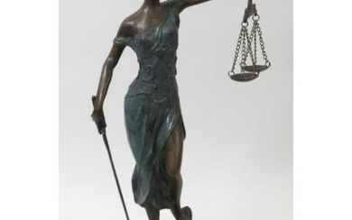 Art Deco Style Blind Justice Bronze Sculpture