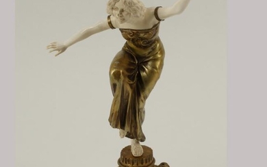 Art Nouveau Style Figure of a Dancer on a Marble Base.