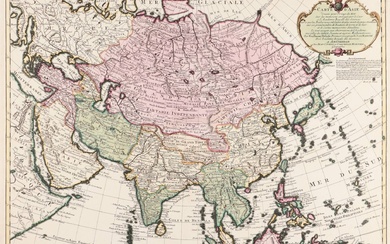 [Asie]. "Asia accurate in imperia regna, status & populos divisa". Carte gravée à la main...