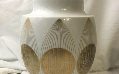 Atomic Age Furstenberg Gold and White Porcelain Vase