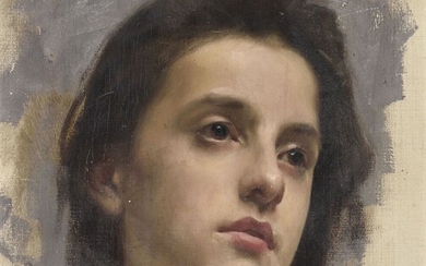 Auguste ROUSSELIN (1848-1916) Étude de visage... - Lot 469 - De Baecque et Associés