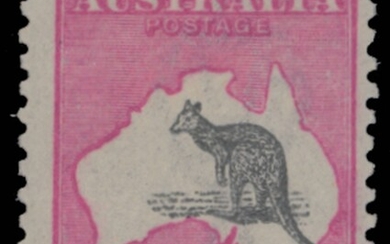 Australia 1915-27 10/- grey and bright aniline pink, original gum, centred a little to right,...