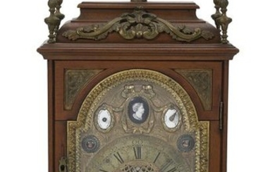 Austrian Bronze-Mounted Fruitwood Mantel Clock