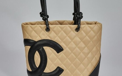 Authentic Chanel Ligne Cambon Quilted Leather Bag