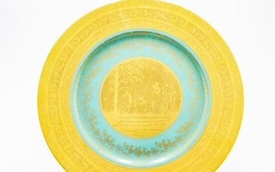 BAVARIA GERMANY FAIRY AND ELVES GILDED PLATE