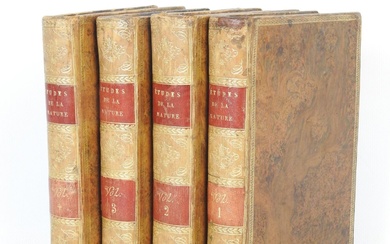 BERNARDIN DE SAINT-PIERRE Jacques. Etudes de la Nature. Deterville, 1804. 4 vol. in-8 basane, dos...