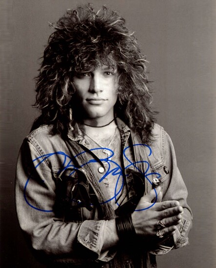 BON JOVI JON: (1962- ) American Singer and Songwriter. Signed 8 x 10 photograph by Bon Jovi. The ima...