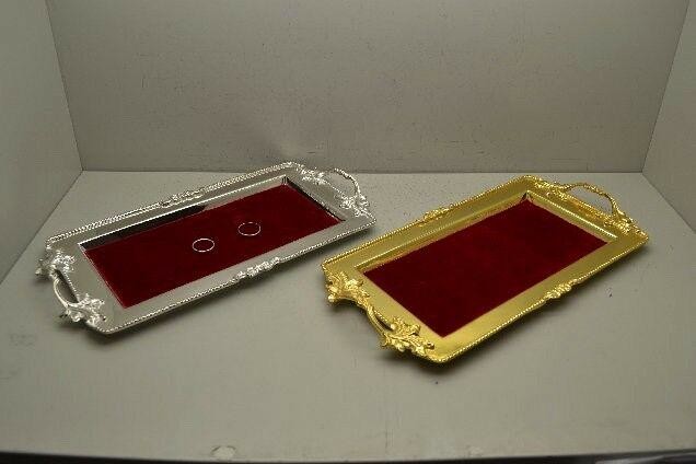 Beautiful New Wedding Ring Tray + Gold or Silver Finish