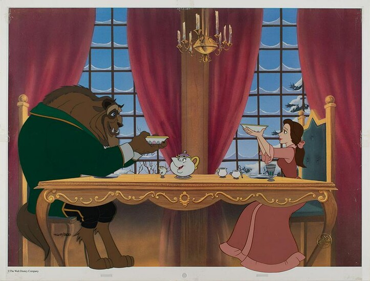 Belle and Beast limited edition cel from Beauty and the