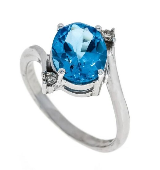 Blue topaz diamond ring WG 58