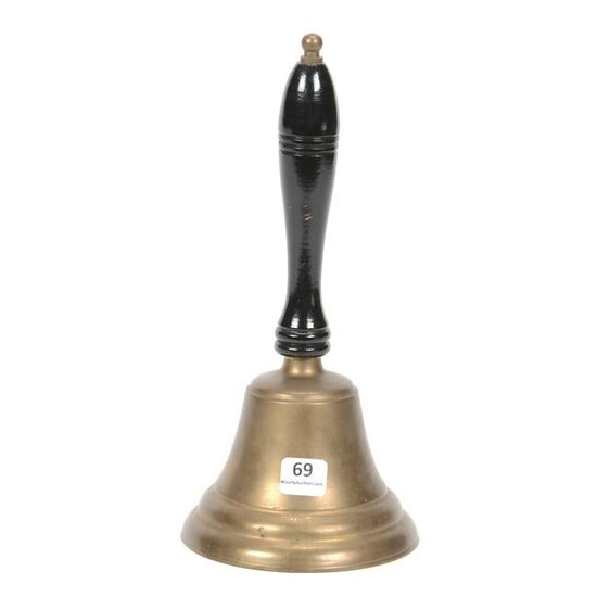 Brass School Bell with Ebony Wood Handle