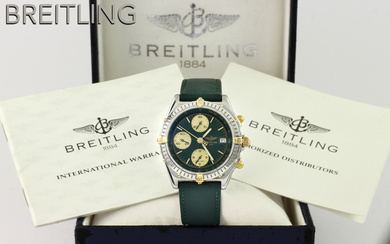 Breitling Chronomat Ref. B13050 Automatik Edelstahl mit Lederband nicht original von Breitling. mit Box und ohne Papiere