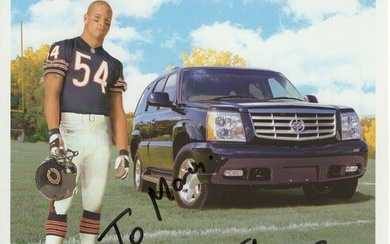 Brian Urlacher Autographed 8X11 Photo Chicago Bears Cadillac Promo JSA