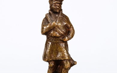 Bronsskulptur "Same med hund" Otto Meyer FUD 1900-tal