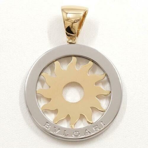 Bvlgari - 18 kt. Steel, Yellow gold, Leather - Necklace with pendant