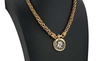 Bvlgari 18k Monete Necklace with Ancient Roman Coin.