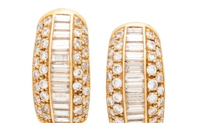 CARTIER, YELLOW GOLD AND DIAMOND CLIP EARRINGS