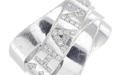 CHANEL - an 18ct gold diamond 'Bolduc' ring. Designed