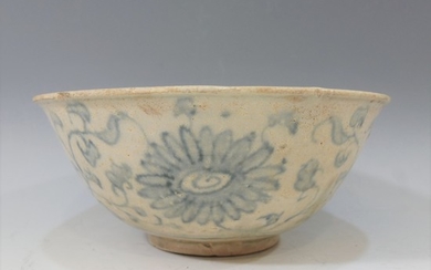 CHINESE ANTIQUE BLUE WHITE BOWL - MING DYNASTY