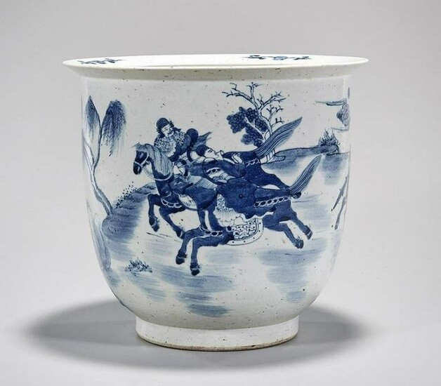 CHINESE BLUE AND WHITE JARDINIERE