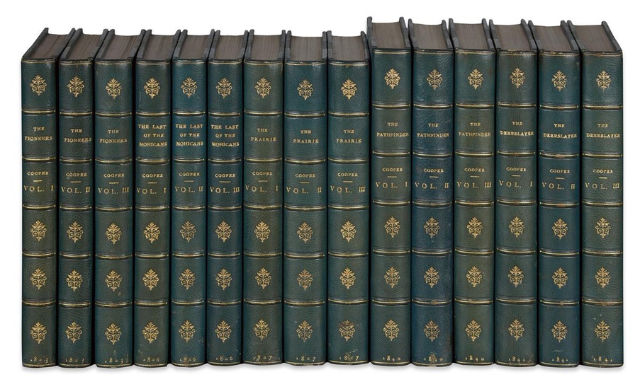 [COOPER, JAMES FENIMORE.] [The Leatherstocking Tales.] 5 titles in 15 volumes. 8vo, uniformly...