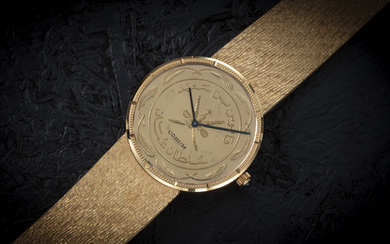 CORUM, A GOLD MANUAL-WINDING COIN WRISTWATCH MADE FOR THE SULTANATE...