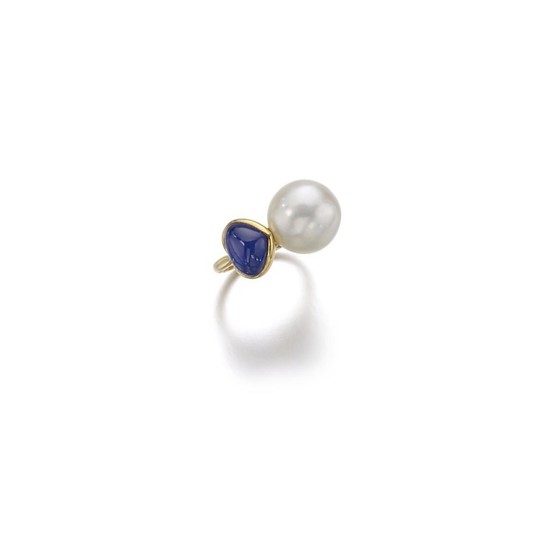 CULTURED PEARL AND SAPPHIRE RING, BENOIT DE GORSKI