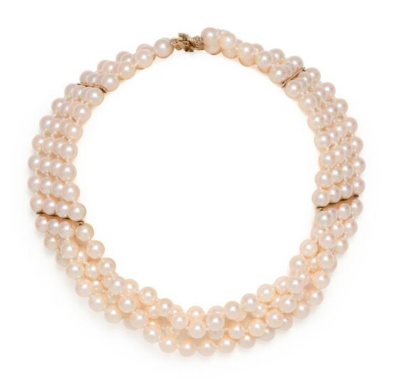 CULTURED PEARL MULTISTRAND CHOKER NECKLACE