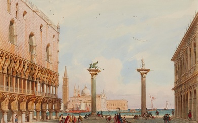 Carl Friedrich Heinrich Werner - View of the Piazzetta in Venice with the Doge's Palace and Il Redentore