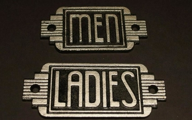 Cast Iron Bathroom Retro Men & Ladies Toilet Signs