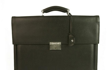 Cerruti 1881 Black Leather Men's Briefcase Go to Work