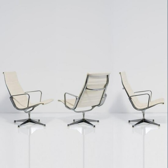 Charles Eames, Set of three 'Aluminum Group' armchairs