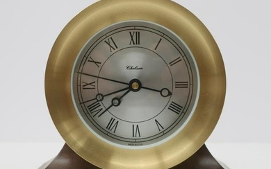 Chelsea Brass & Wood Mantle Clock