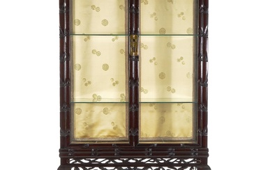 Chinese Carved Hardwood Curio Cabinet