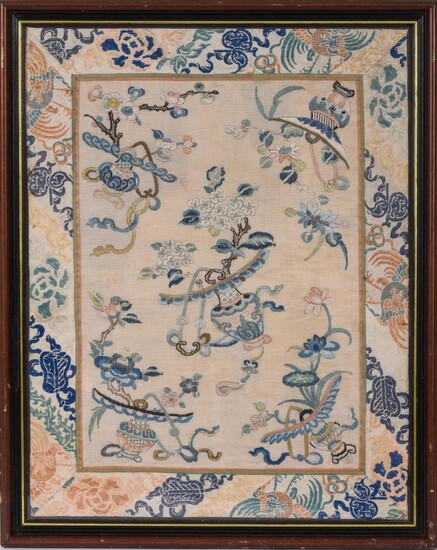 Chinese Embroidered Silk Gauze Panel