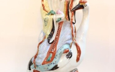 Chinese Famille Rose Porcelain Shou Figural Statue