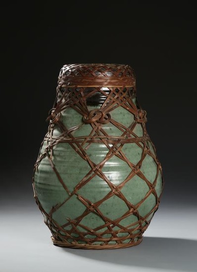 Chinese Green Glazed Baluster Vase