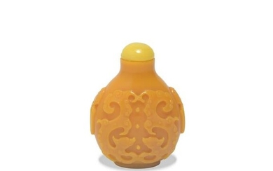 Chinese Yellow Peking Glass Snuff Bottle, 19th Century